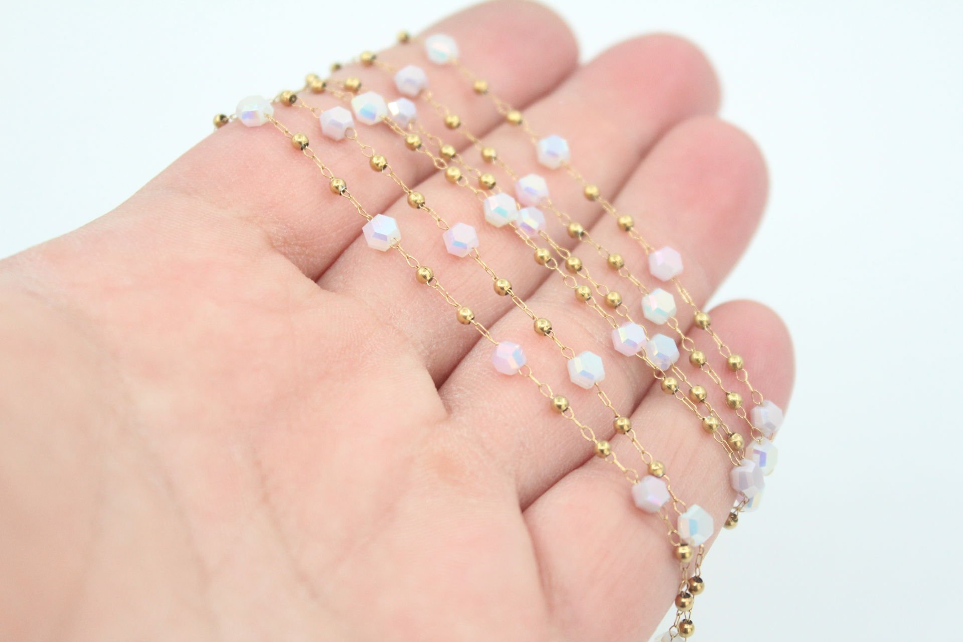 Köşeli Kristalli Çelik Zincir