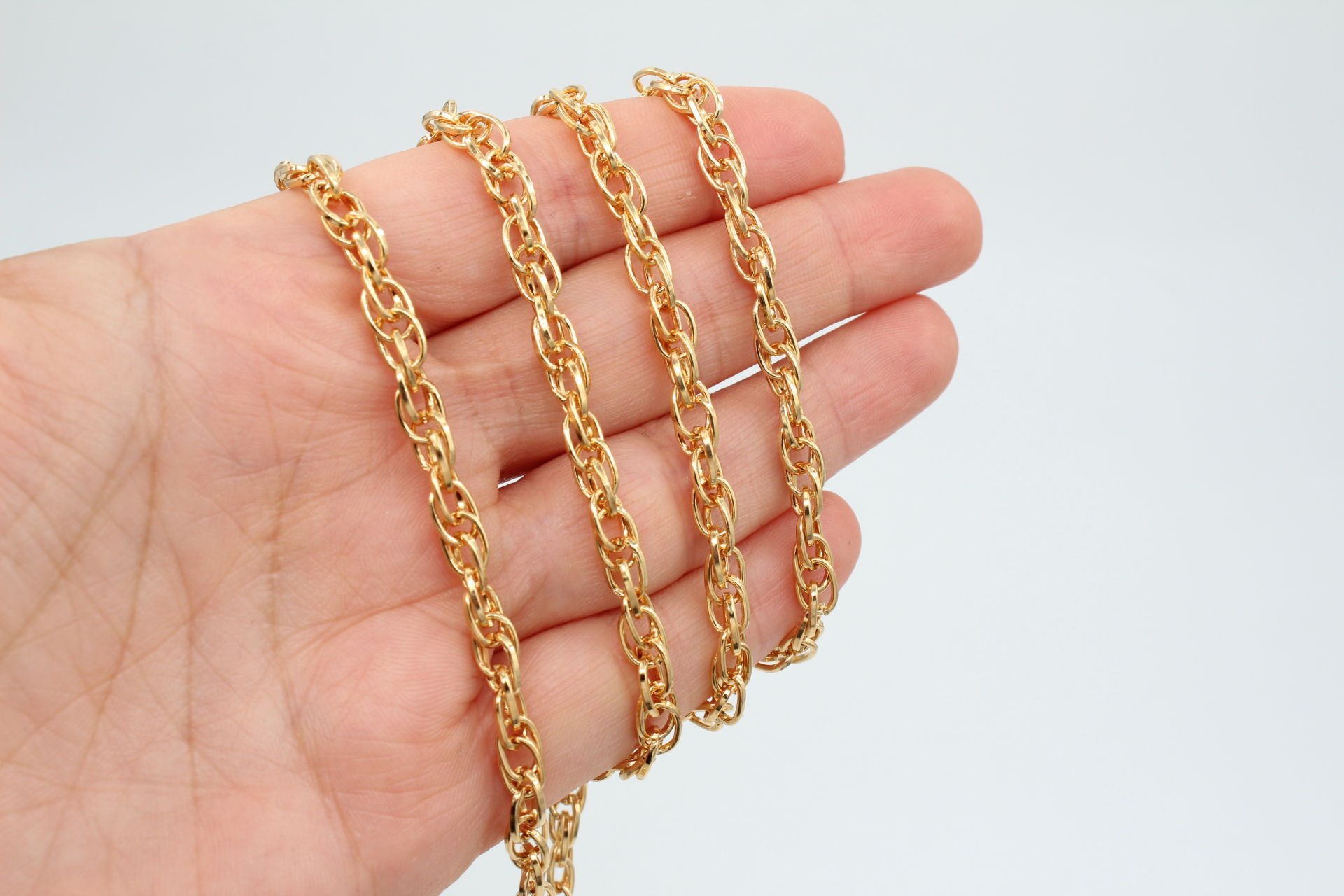 Altın Kaplama Büyük Çiftli Zincir