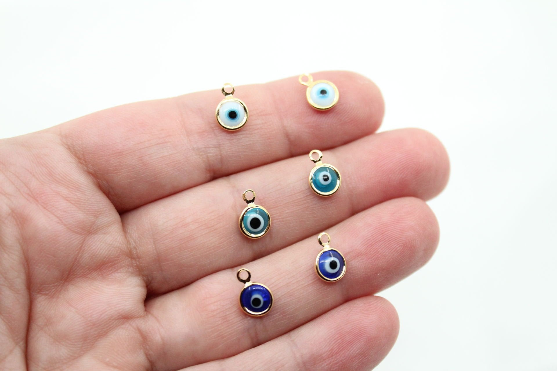 Altın Kaplama Yuvarlak Mini Nazar