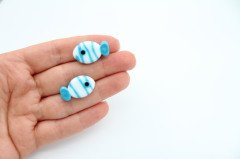 Murano Balık Beyaz/Mavi