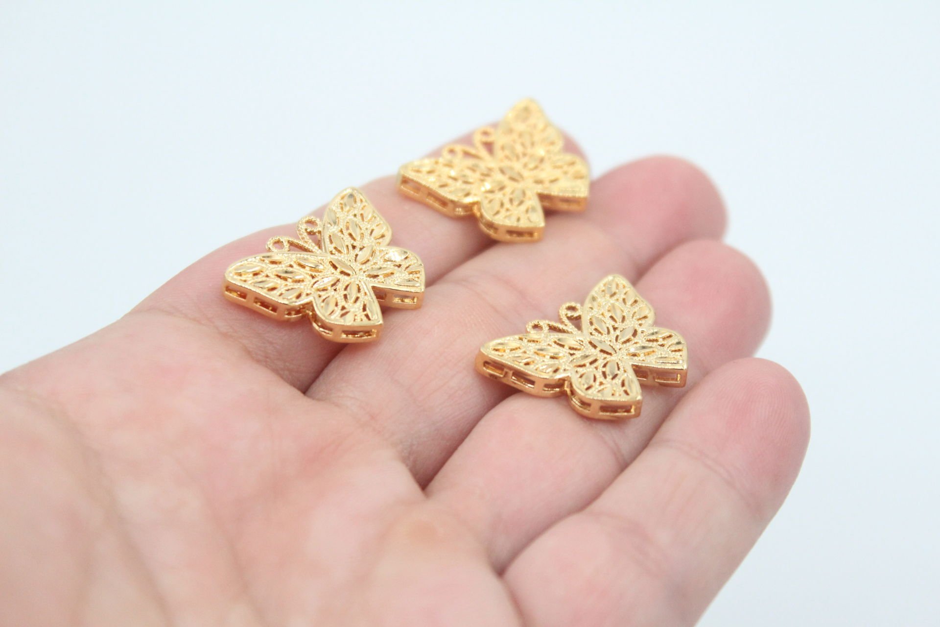 Altın Kaplama Lazer Kesim Kelebek