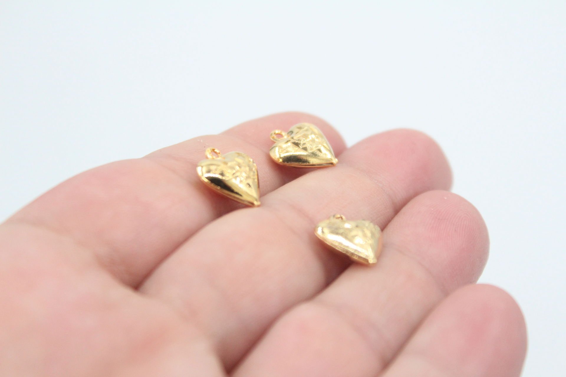 Altın Kaplama Baklalı Lazer Kesim Kalp