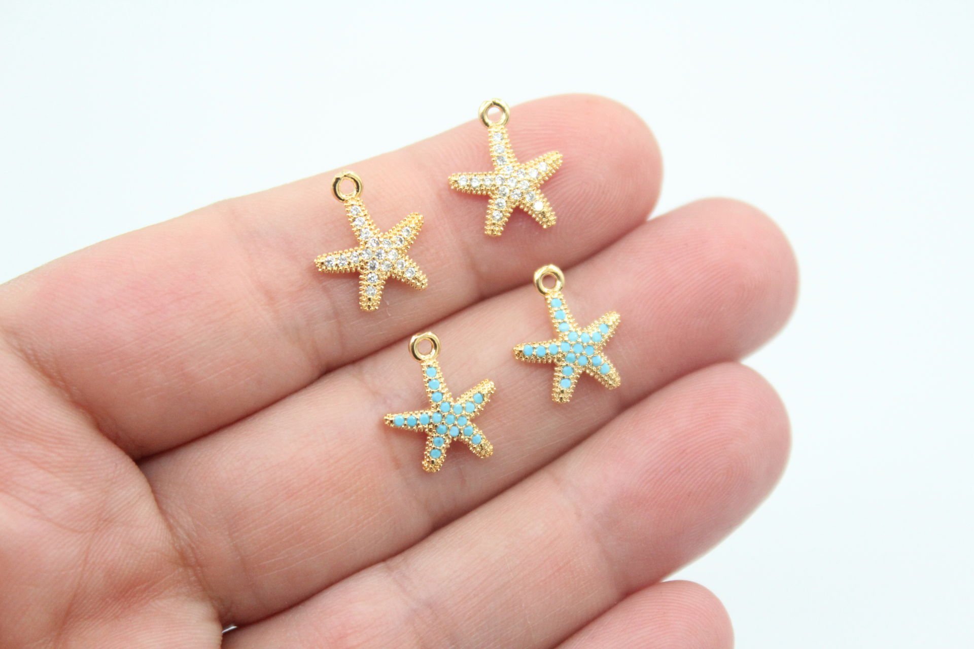 Altın Kaplama Zirkonlu Deniz Yıldızı