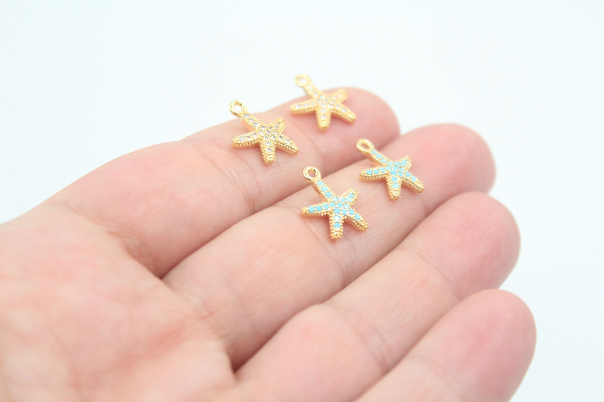 Altın Kaplama Zirkonlu Deniz Yıldızı