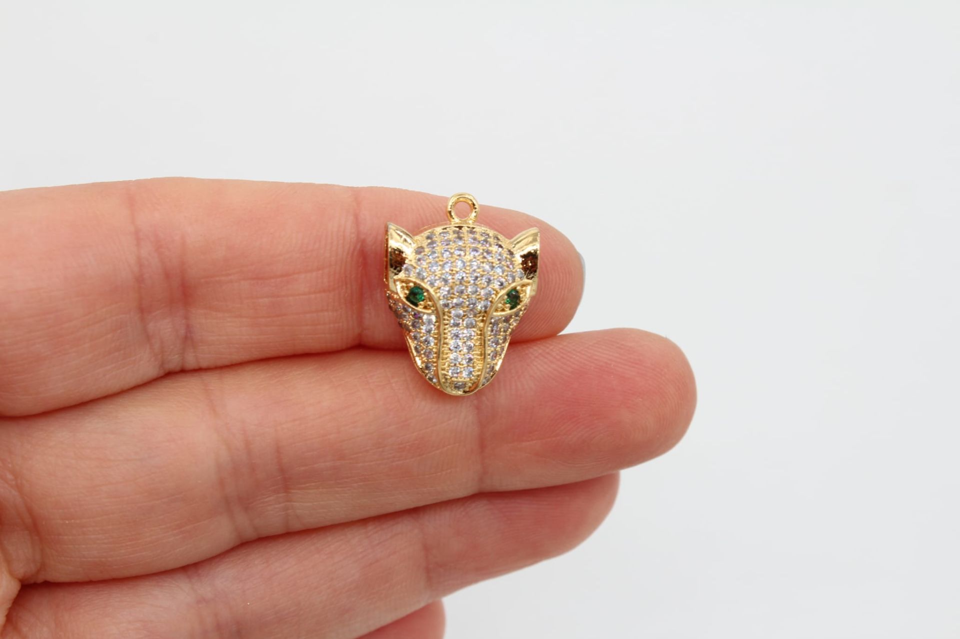 Altın Kaplama Zirkon Taşlı Kaplan