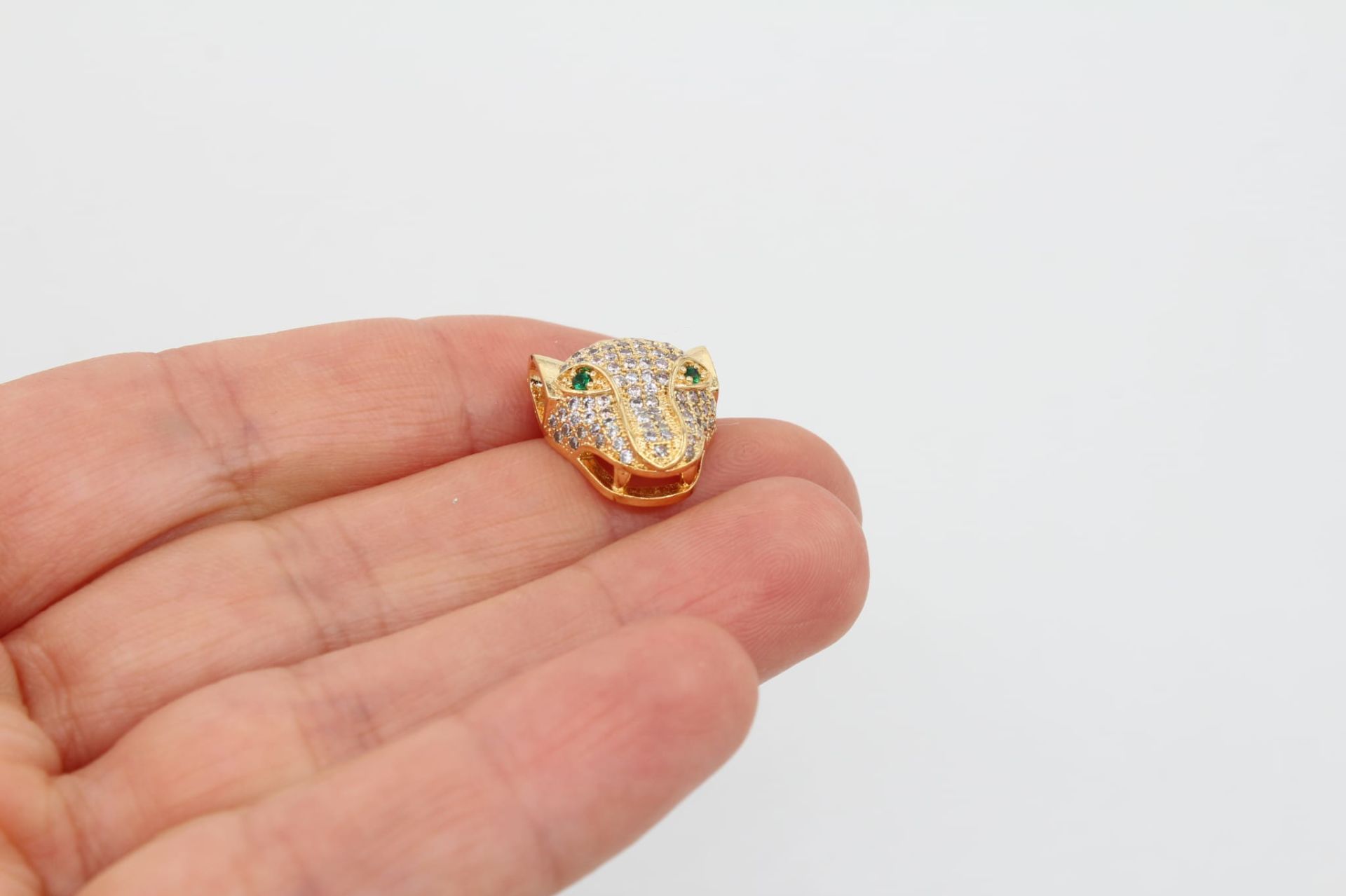 Altın Kaplama Zirkon Taşlı Kaplan