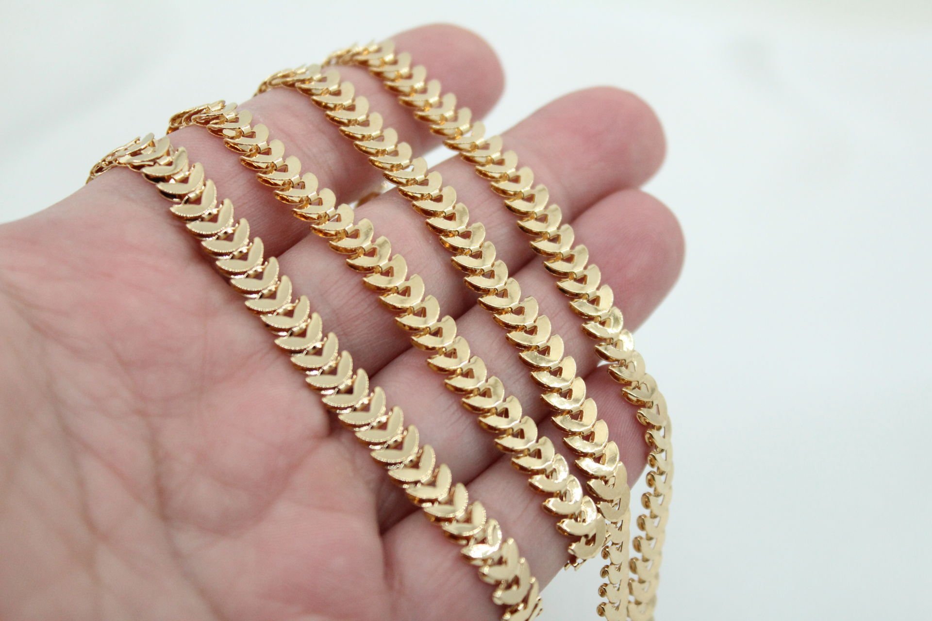 Altın Kaplama Küçük Balık Sırtı Zincir