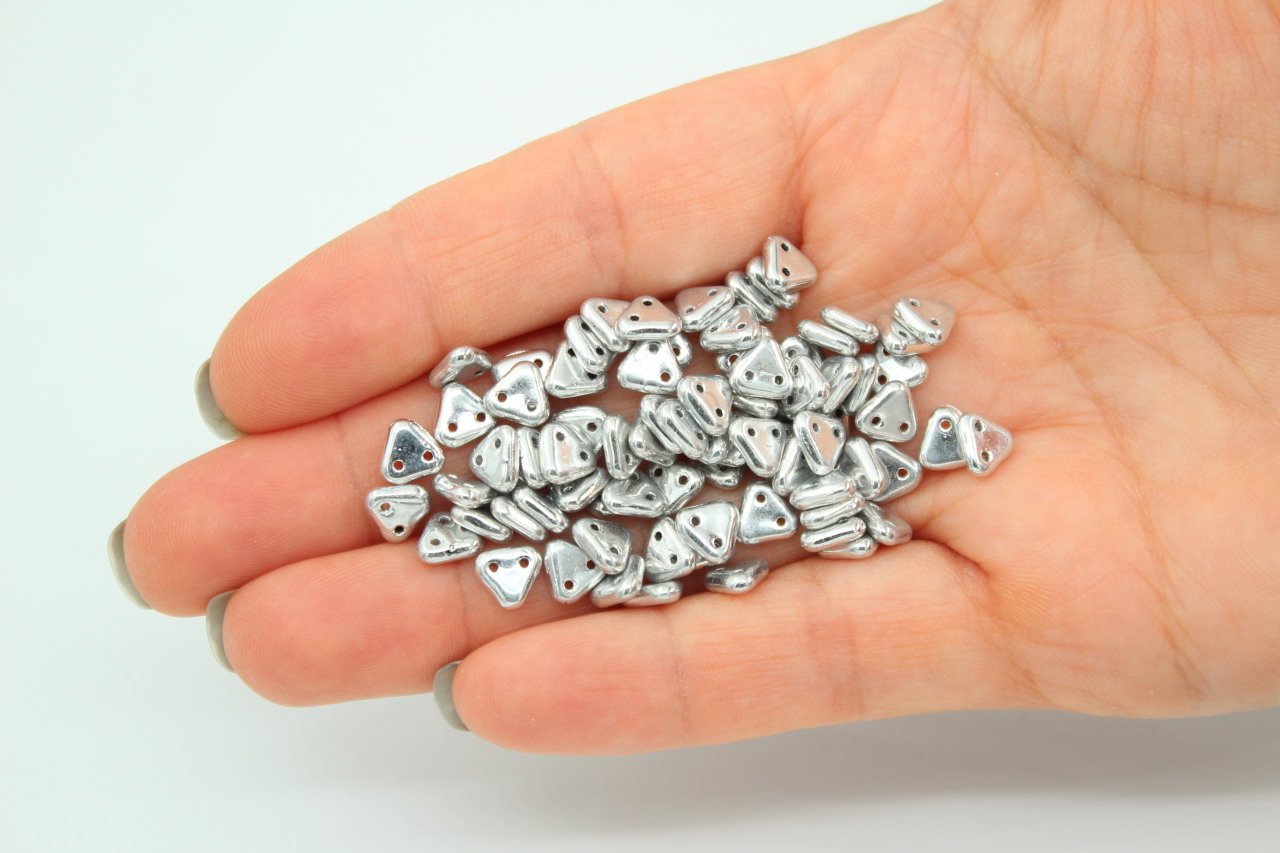 Triangle Boncuk Parlak Gümüş 25gr