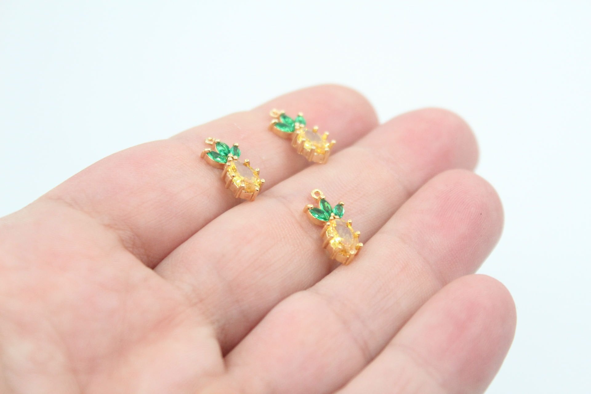 Altın Kaplama Zirkonlu Ananas Kolye Ucu