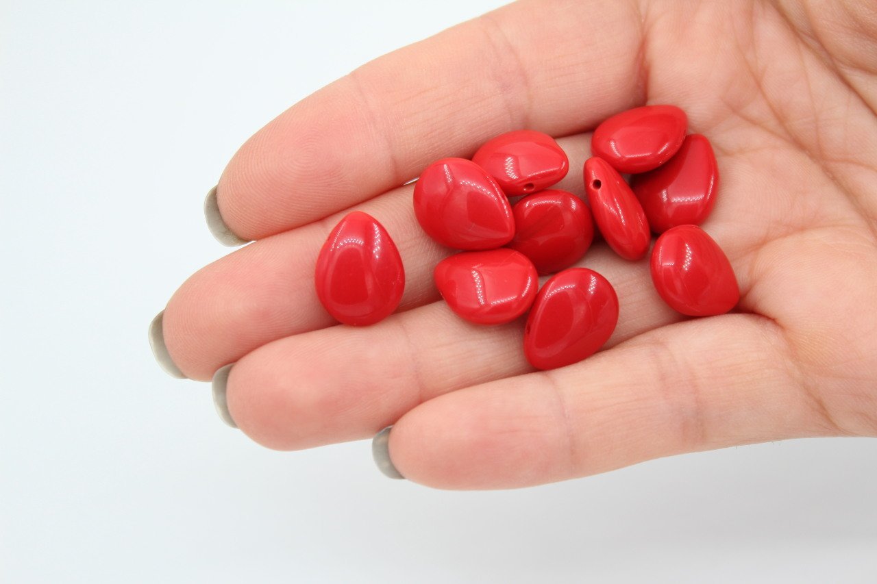 Flat Drop Boncuk Kırmızı 25gr