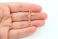 Altın Kap. Taşlı Kılıç Pembe