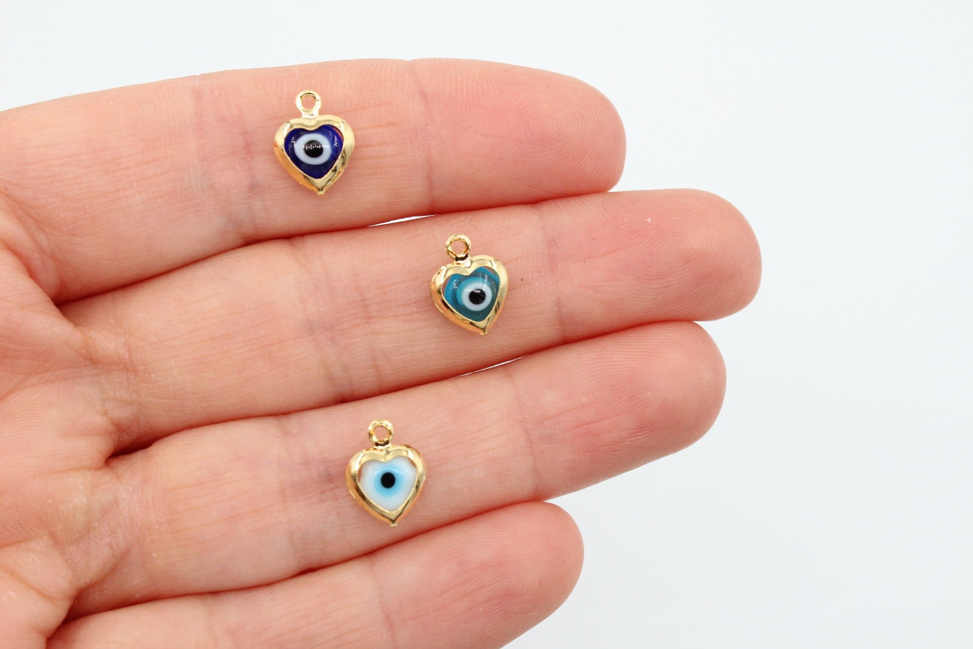 Altın Kaplama Mini Kalp Nazar