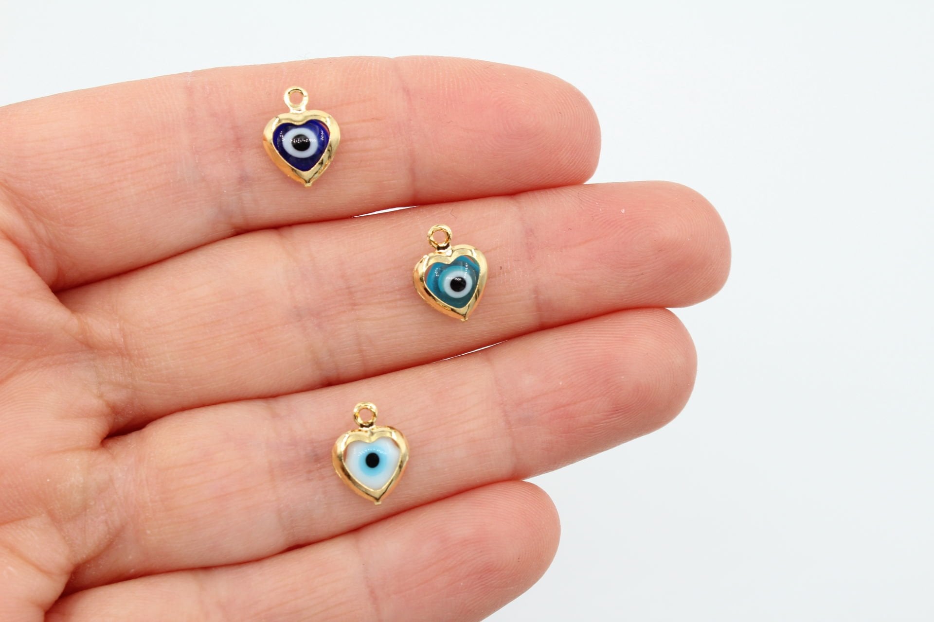 Altın Kaplama Mini Kalp Nazar