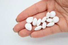 Flat Drop Boncuk Parlak Beyaz 25gr