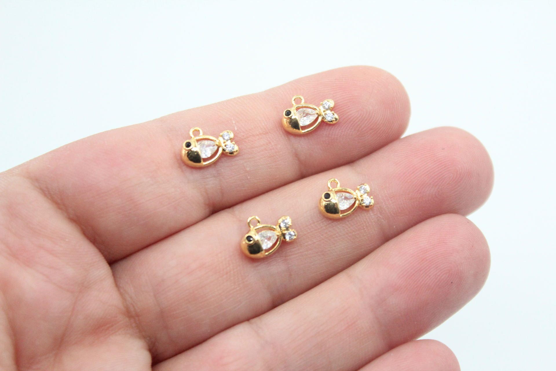 Altın Kaplama Zirkonlu Mini Balık