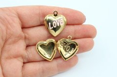 Altın Kap. Love Açılır Kapaklı Kalp Pembe