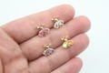 Altın Kaplama Zirkon Damla Taşlı Arı Kolye Ucu
