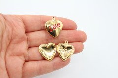 Altın Kap. Love Açılır Kapaklı Kalp Kırmızı