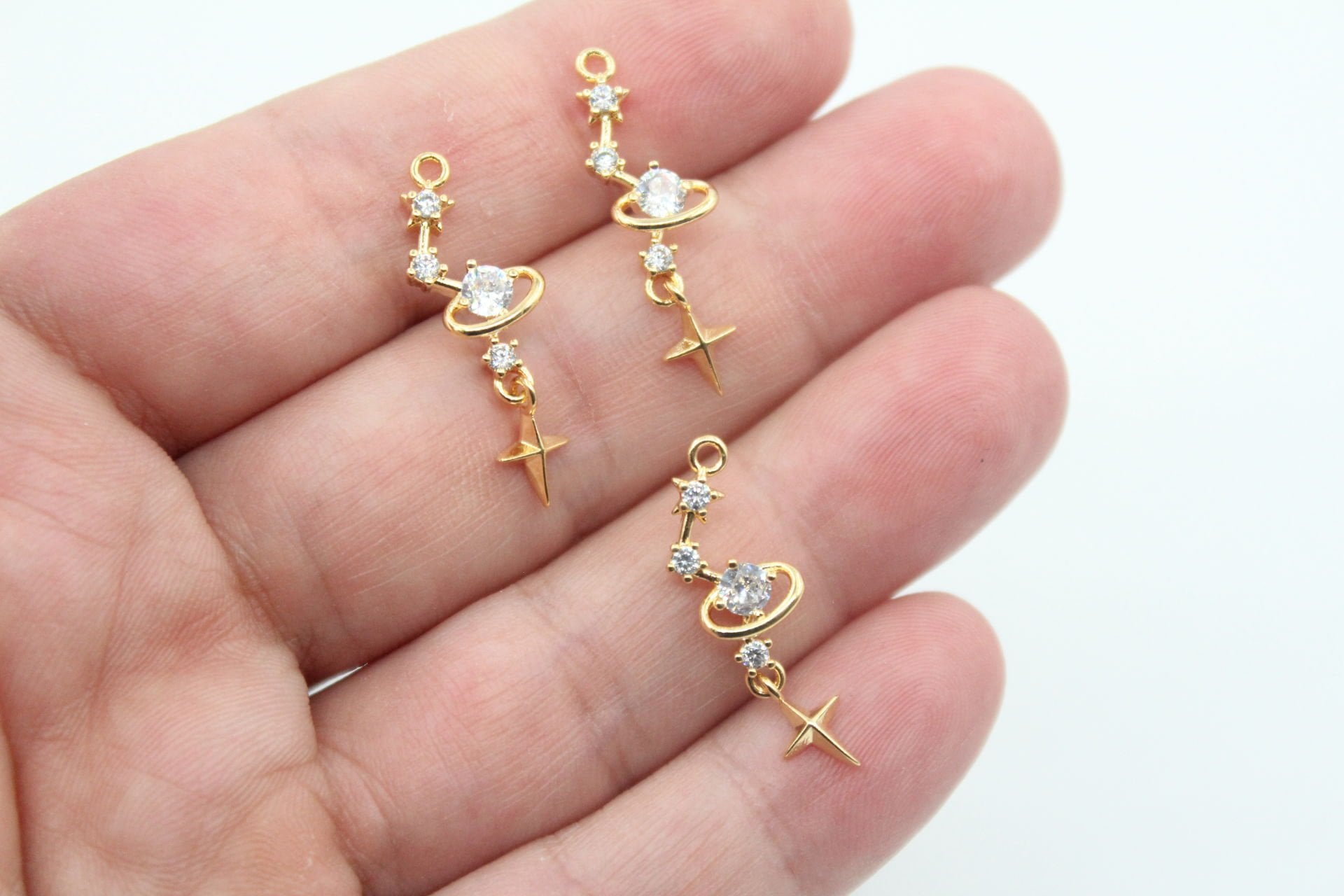 Altın Kaplama Zirkonlu Yıldız Takımı Kolye Ucu