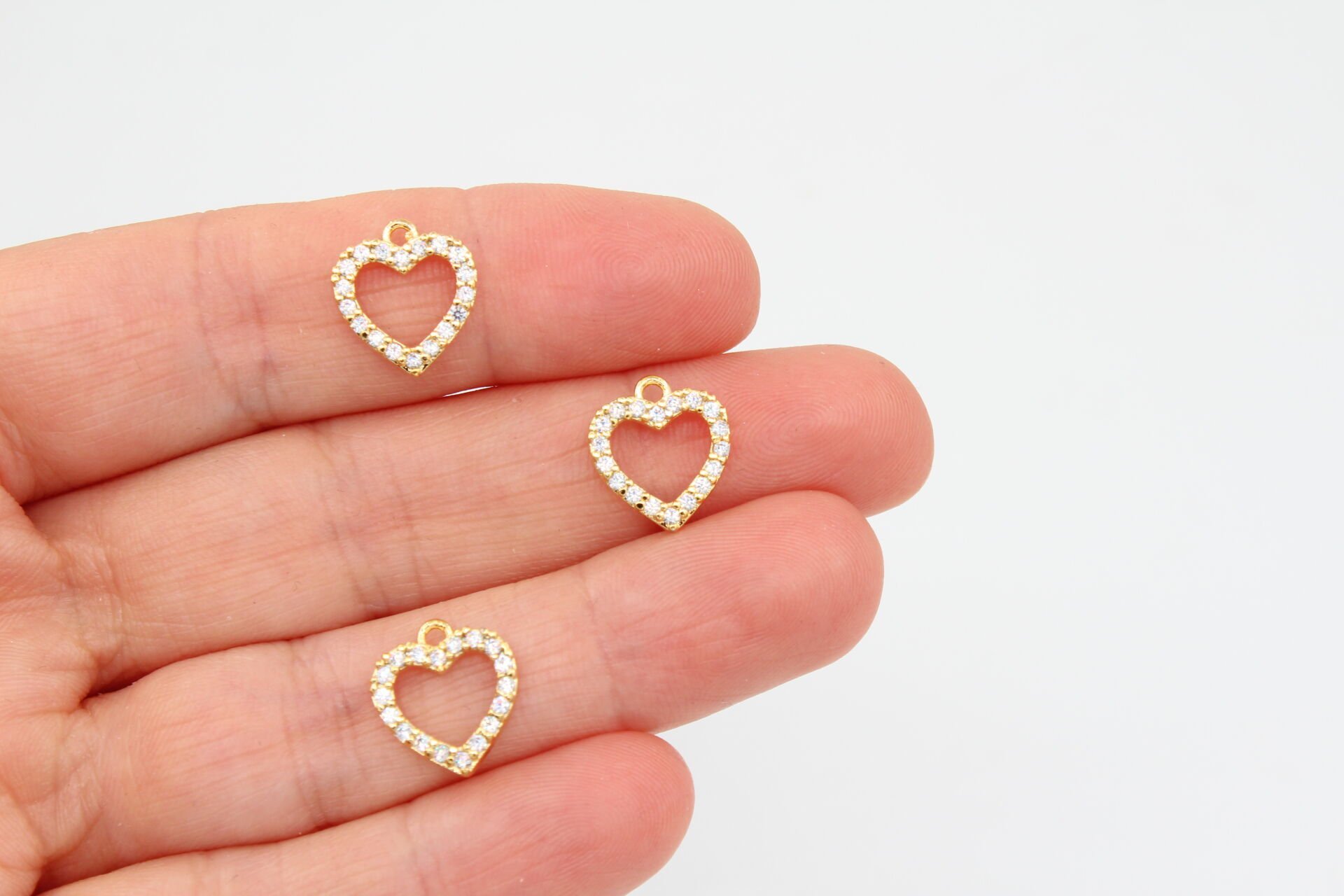 Altın Kaplama Zirkon Taşlı Kalp