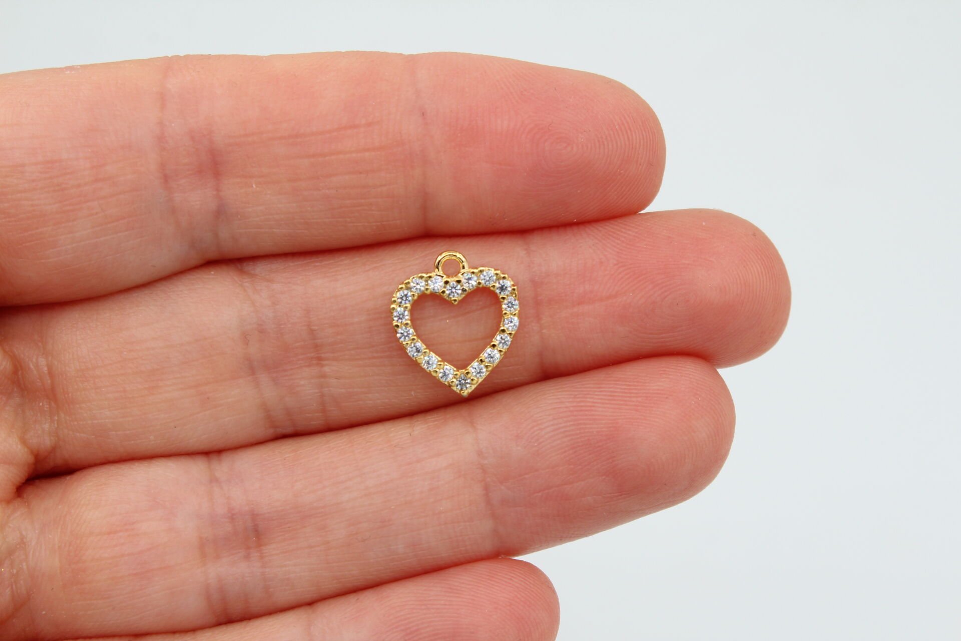 Altın Kaplama Zirkon Taşlı Kalp