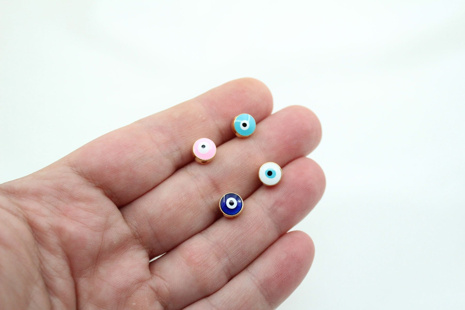 Altın Kaplama 7 mm Mineli Nazar Boncuğu