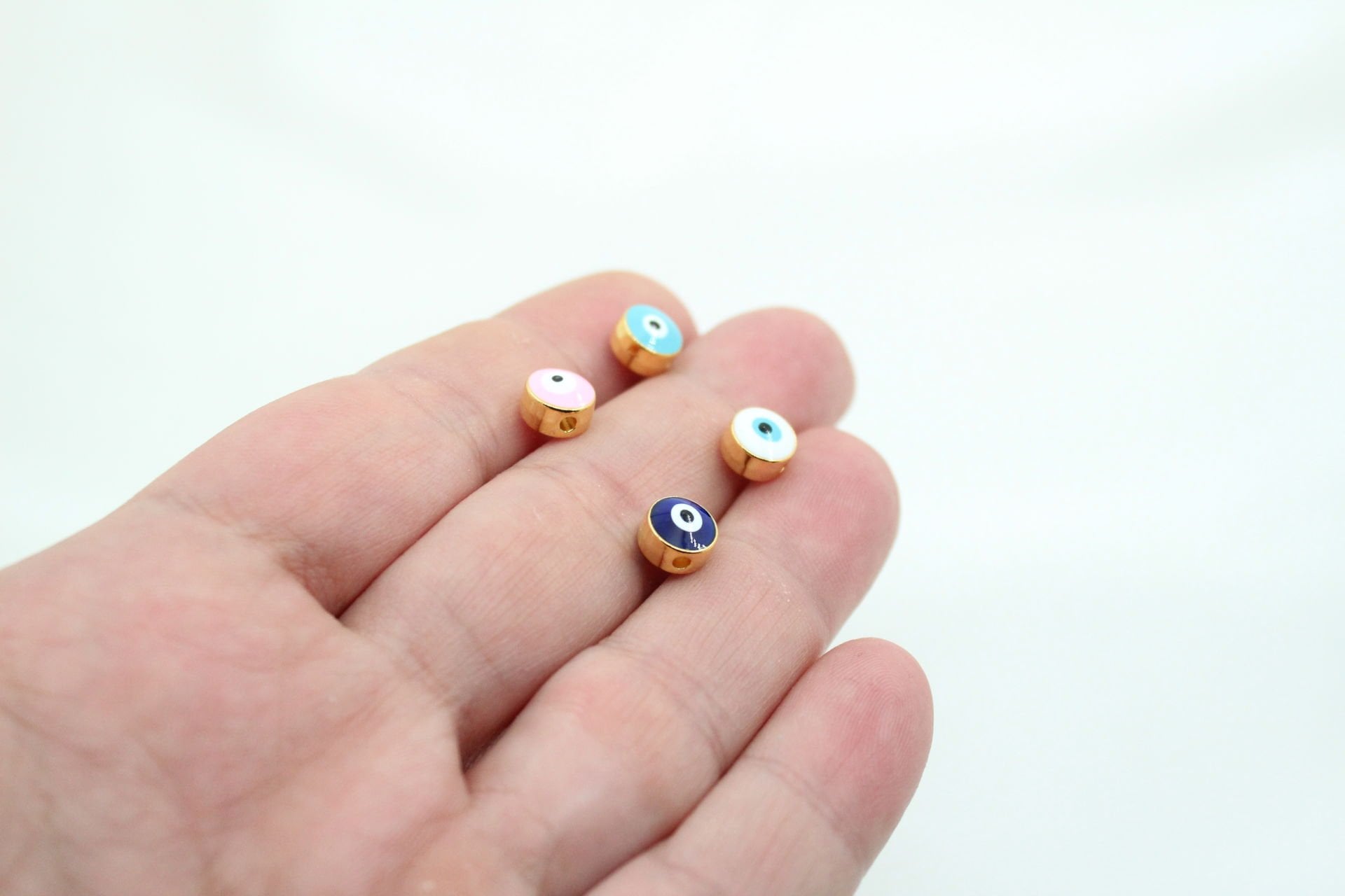 Altın Kaplama 7 mm Mineli Nazar Boncuğu