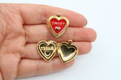 Altın Kap. Sweet Açılır Kapaklı Kalp Kırmızı