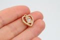 Altın Kaplama Baget Taşlı Kalp