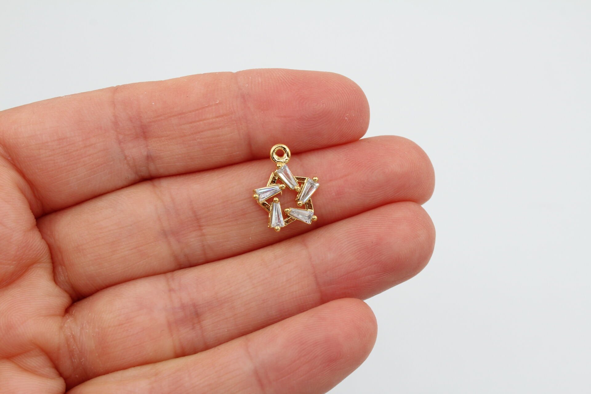 Altın Kaplama Baget Taşlı Küçük Yıldız