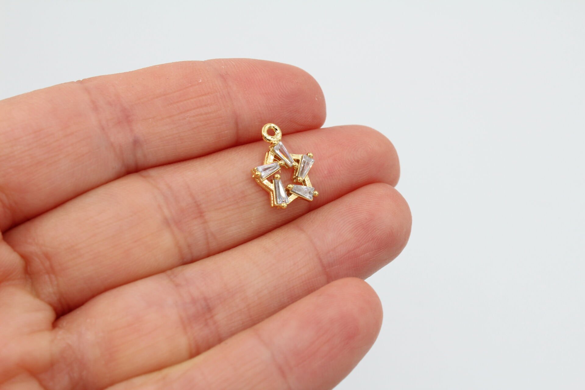 Altın Kaplama Baget Taşlı Küçük Yıldız