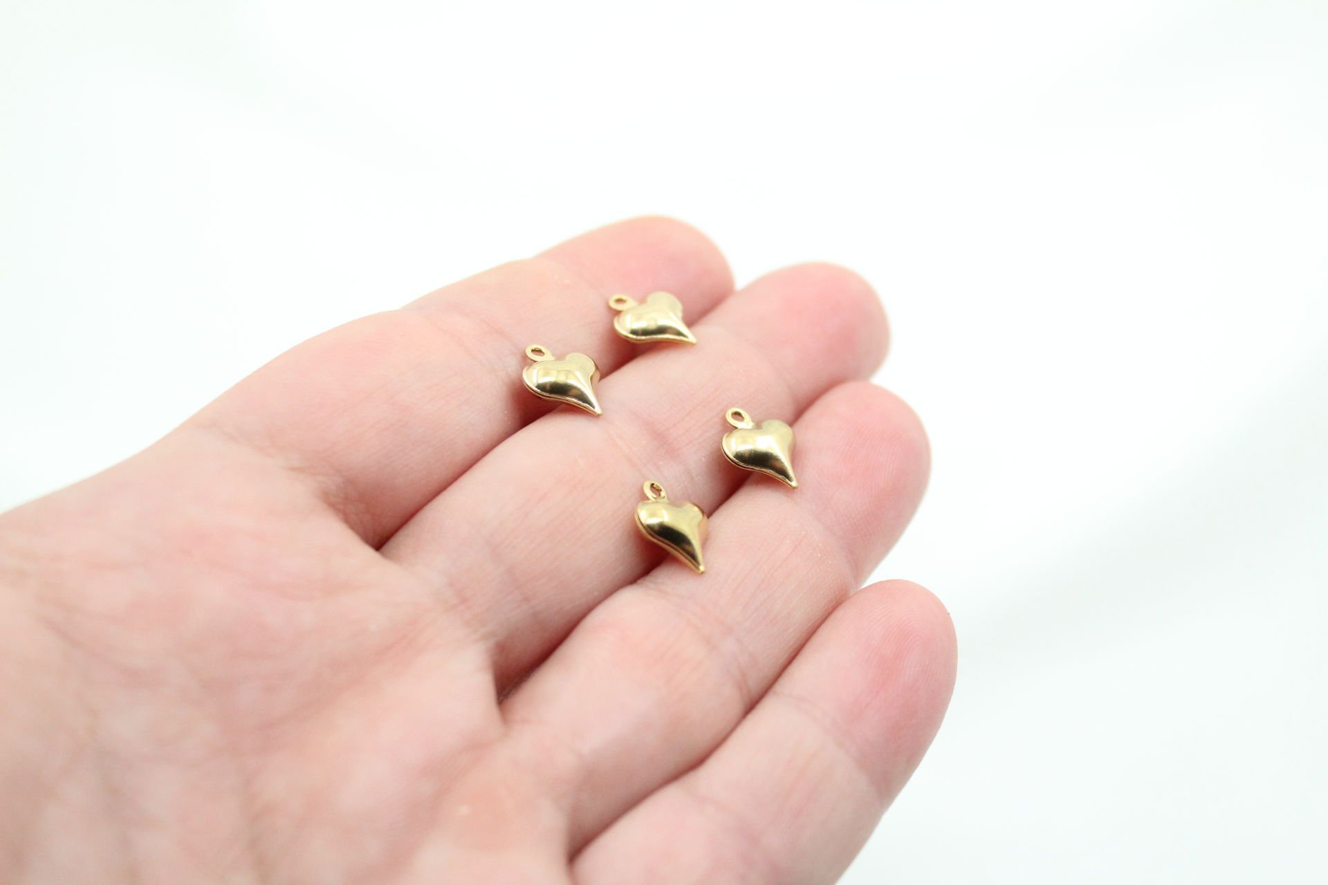 Çelik Küçük Metal Kalp Sarı