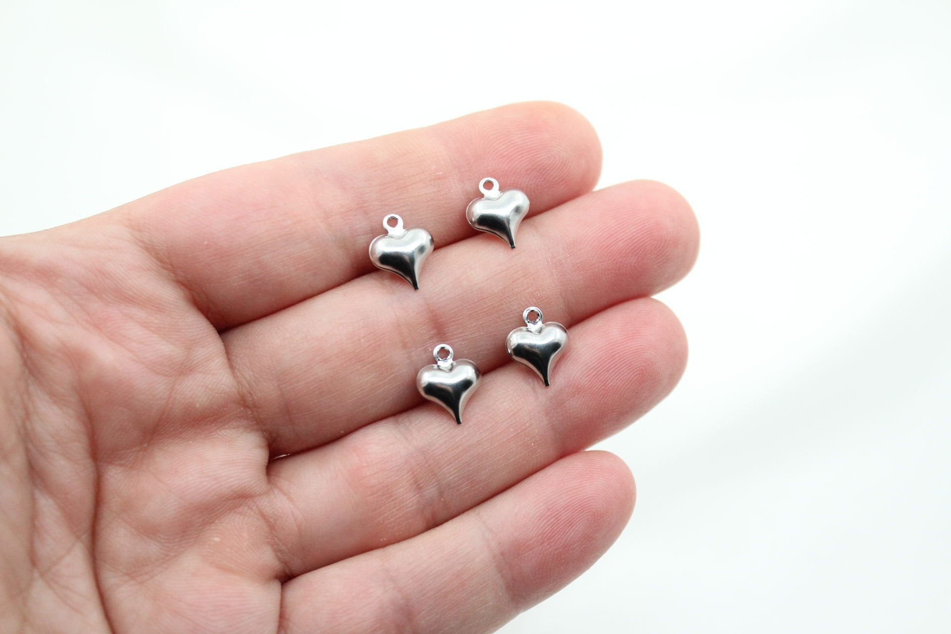 Çelik Küçük Metal Kalp Gümüş