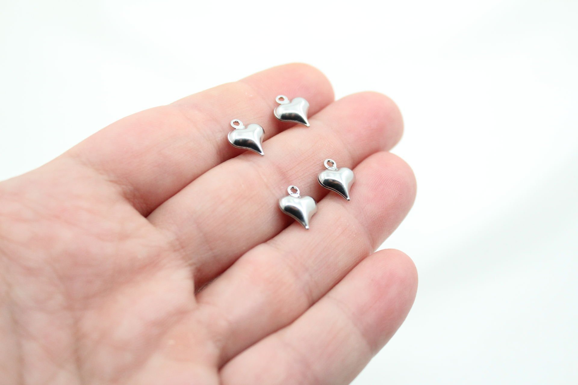 Çelik Küçük Metal Kalp Gümüş