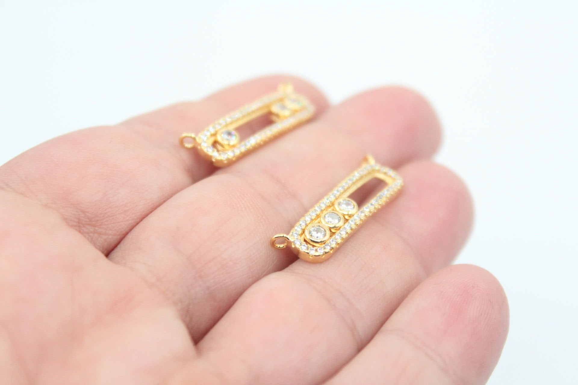 Altın Kaplama Zirkonlu Mesika Kolye Ucu