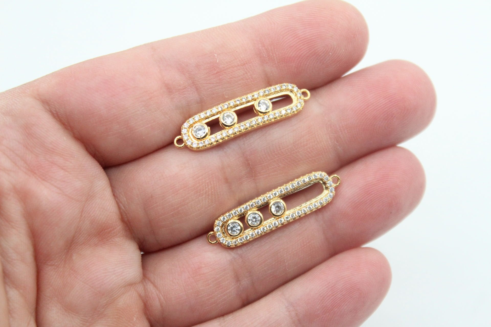 Altın Kaplama Zirkonlu Mesika Bileklik Aparatı