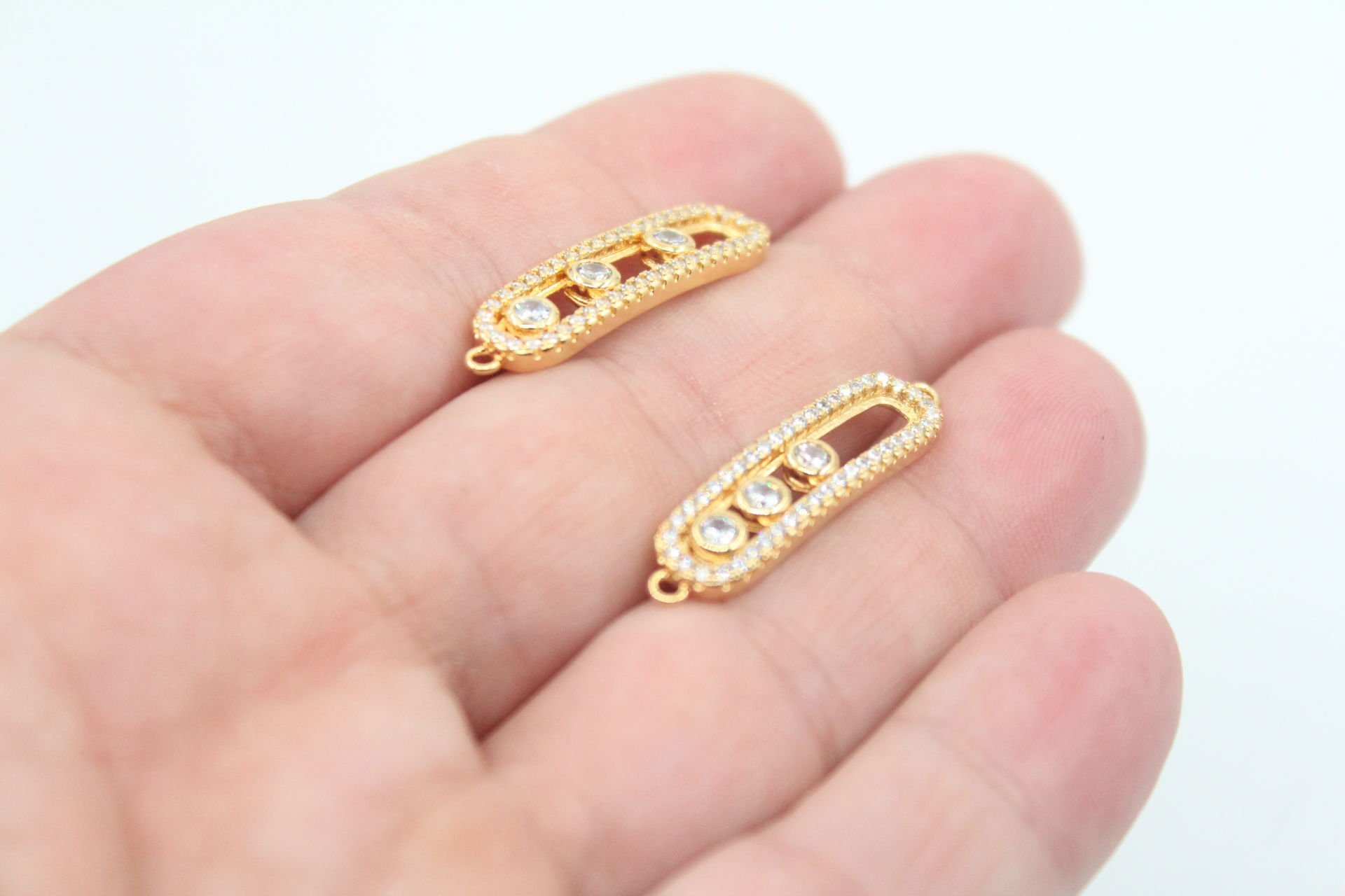 Altın Kaplama Zirkonlu Mesika Bileklik Aparatı