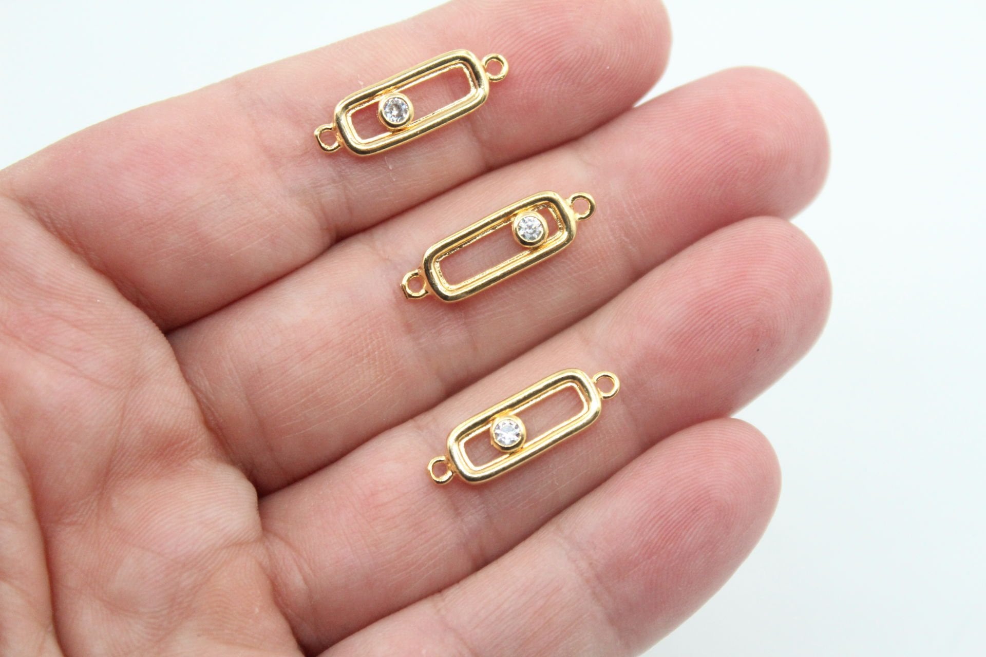 Altın Kaplama Zirkonlu Küçük Mesika Bileklik Aparatı