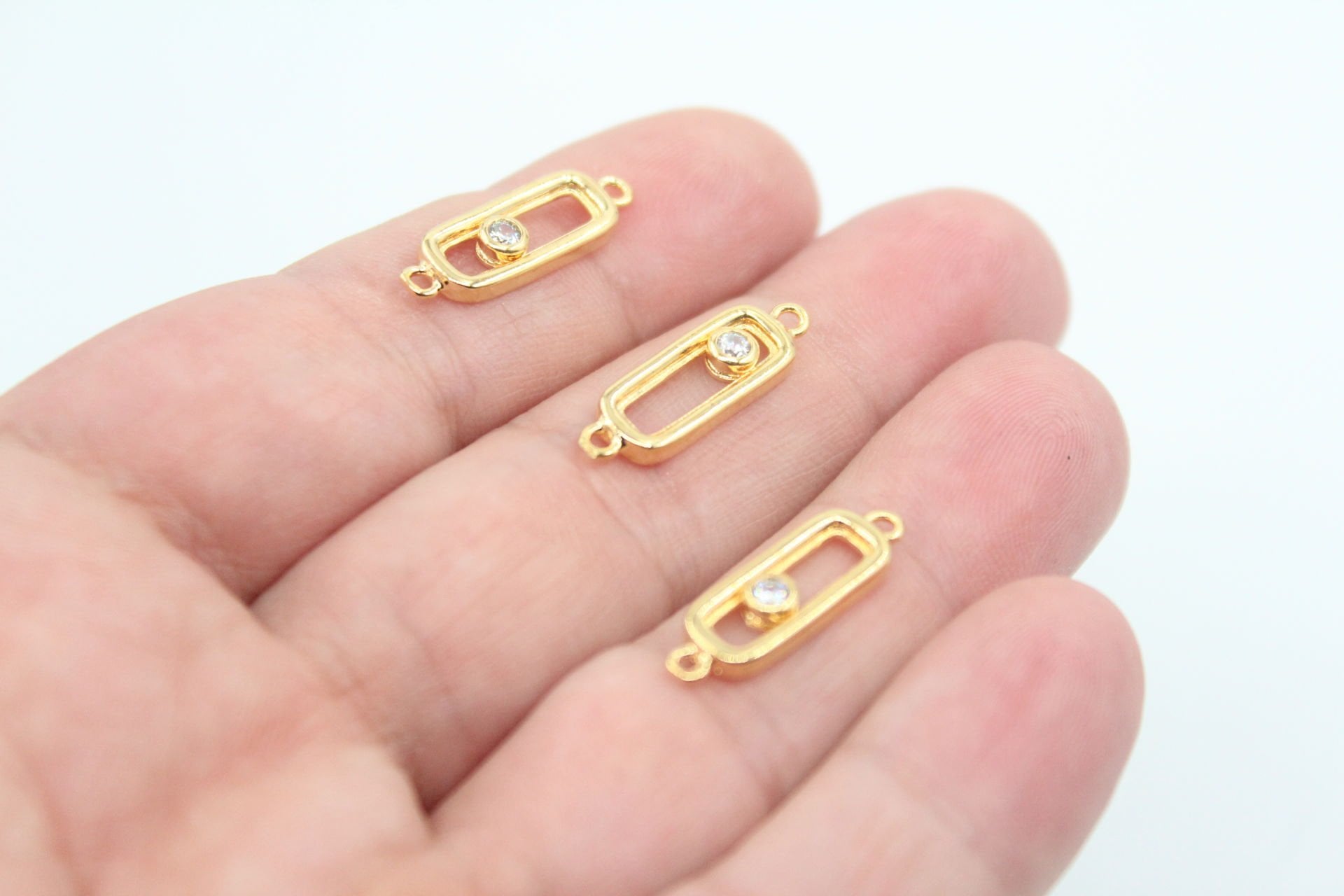 Altın Kaplama Zirkonlu Küçük Mesika Bileklik Aparatı