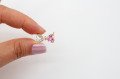 Altın Kap. Zirkonlu Fiyonk Pembe/Beyaz