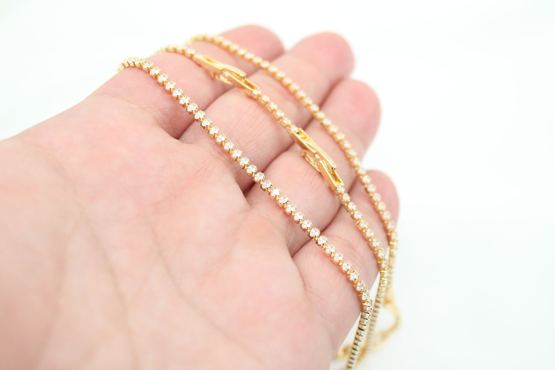 Altın Kaplama Minik Mekik Taşlı Su Yolu Bileklik