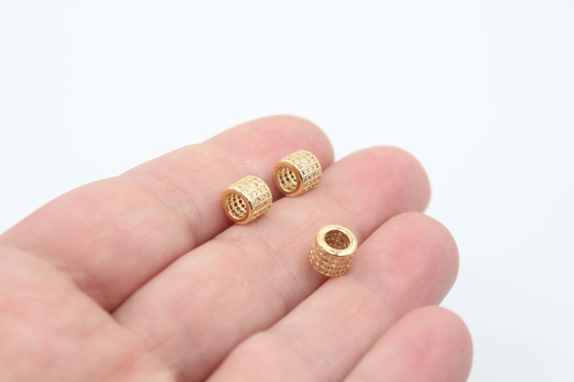 Altın Kaplama 4 Sıra Zirkonlu Boncuk Arası