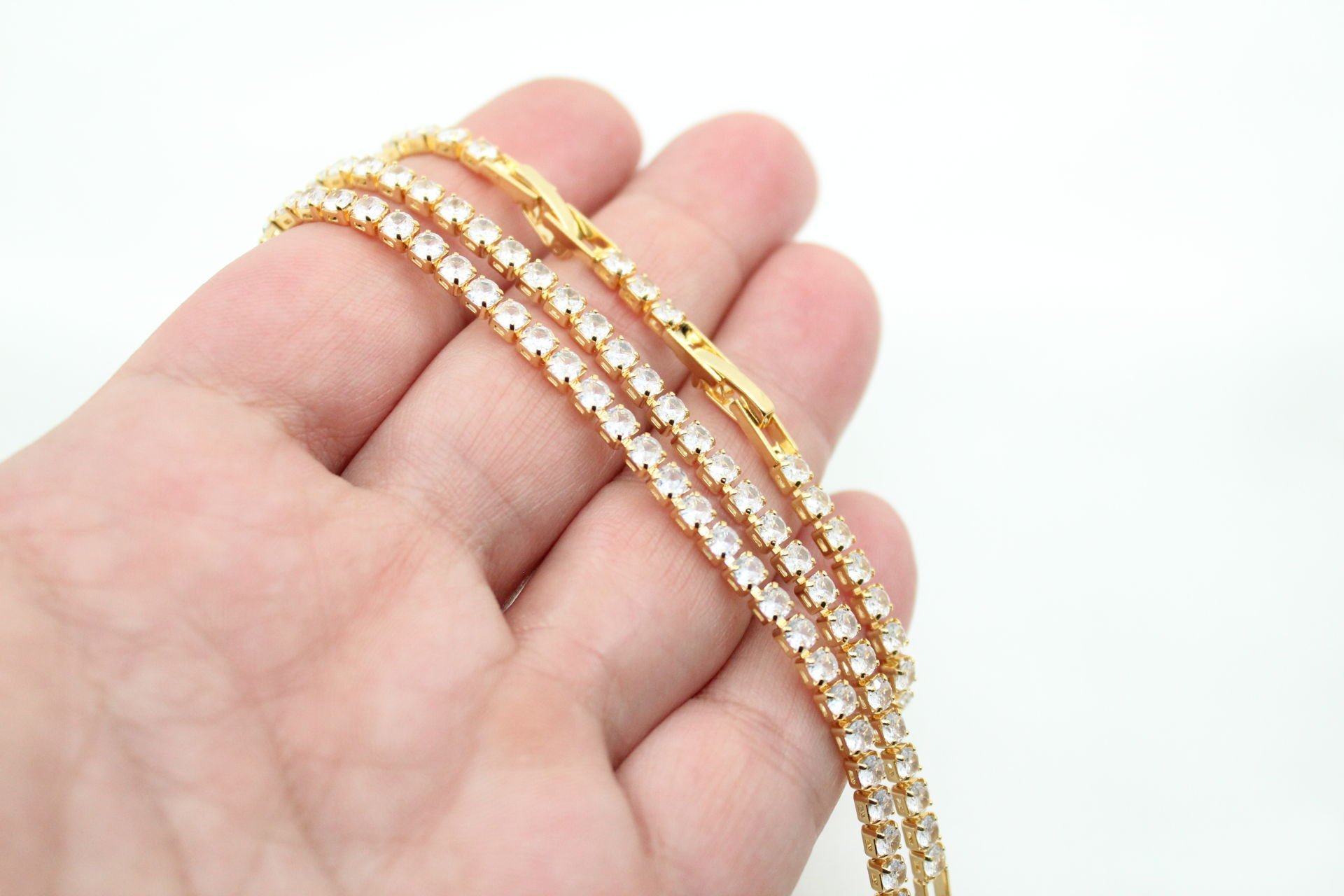 Altın Kaplama 3mm Yuvarlak Su Yolu Bileklik