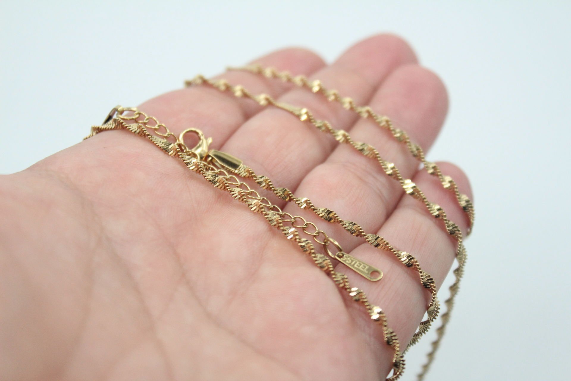 Hazır Sarı Çelik Kalın Burgu Zincir