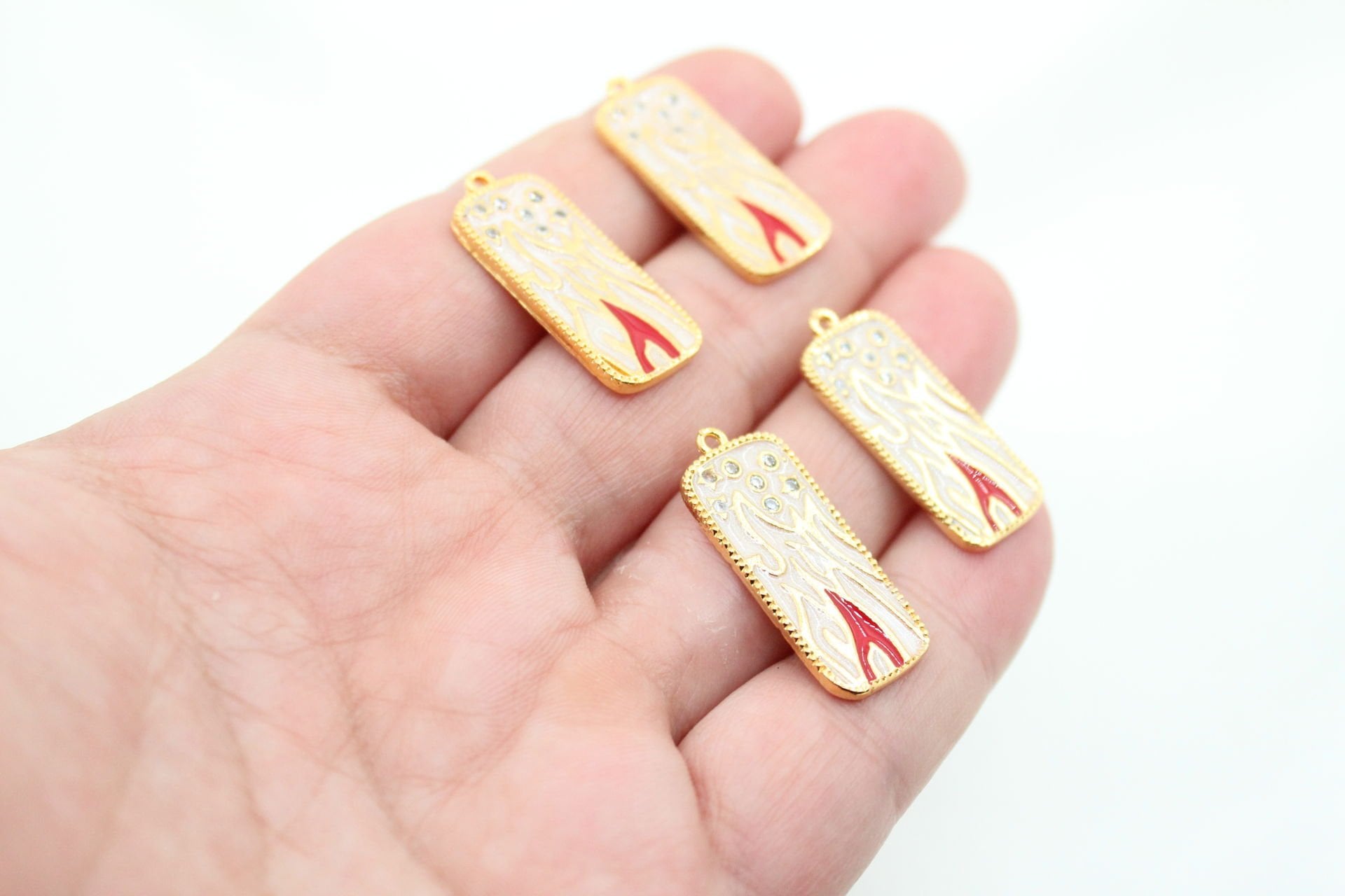 Altın Kaplama 4 Element Ateş Kolye Ucu