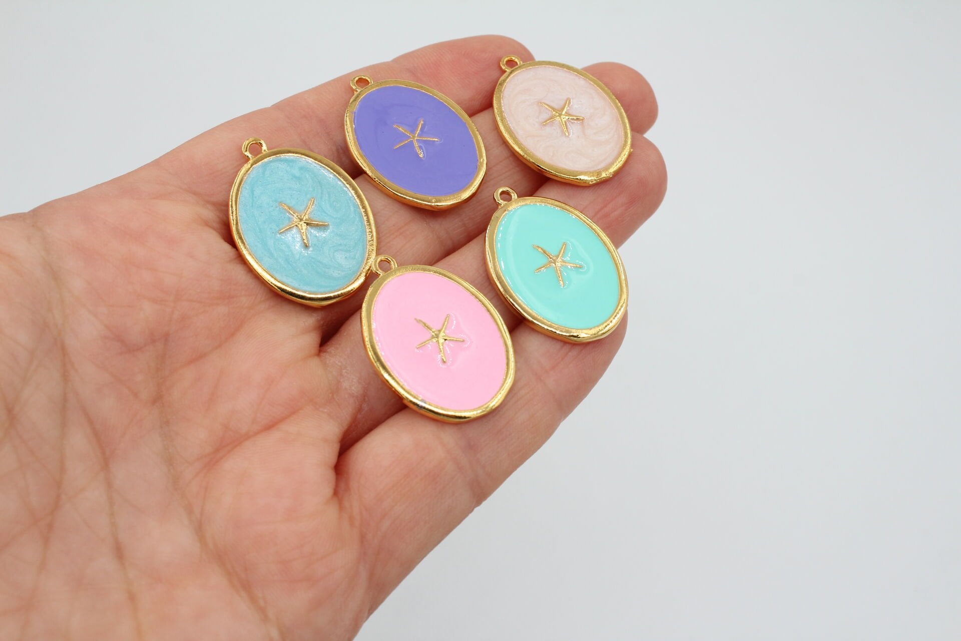 Altın Kaplama Deniz Yıldızı Mineli Uç