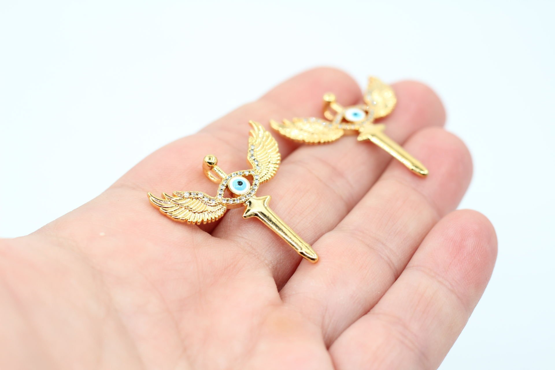 Altın Kaplama Zirkonlu Kanatlı Göz
