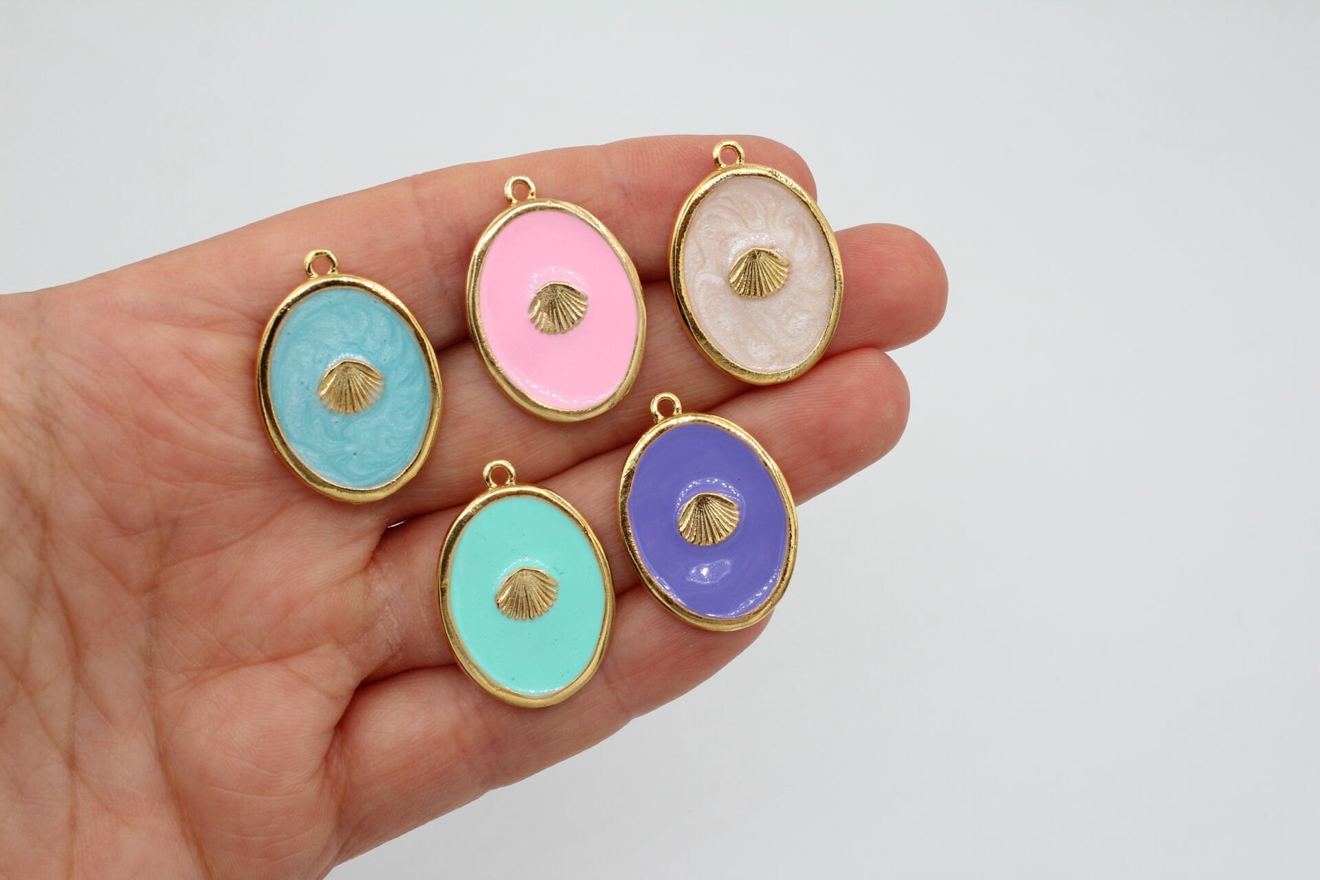 Altın Kaplama Deniz Kabuğu Mineli Uç