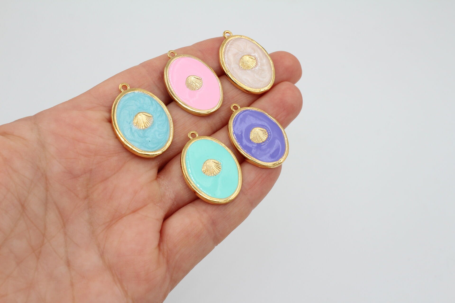 Altın Kaplama Deniz Kabuğu Mineli Uç