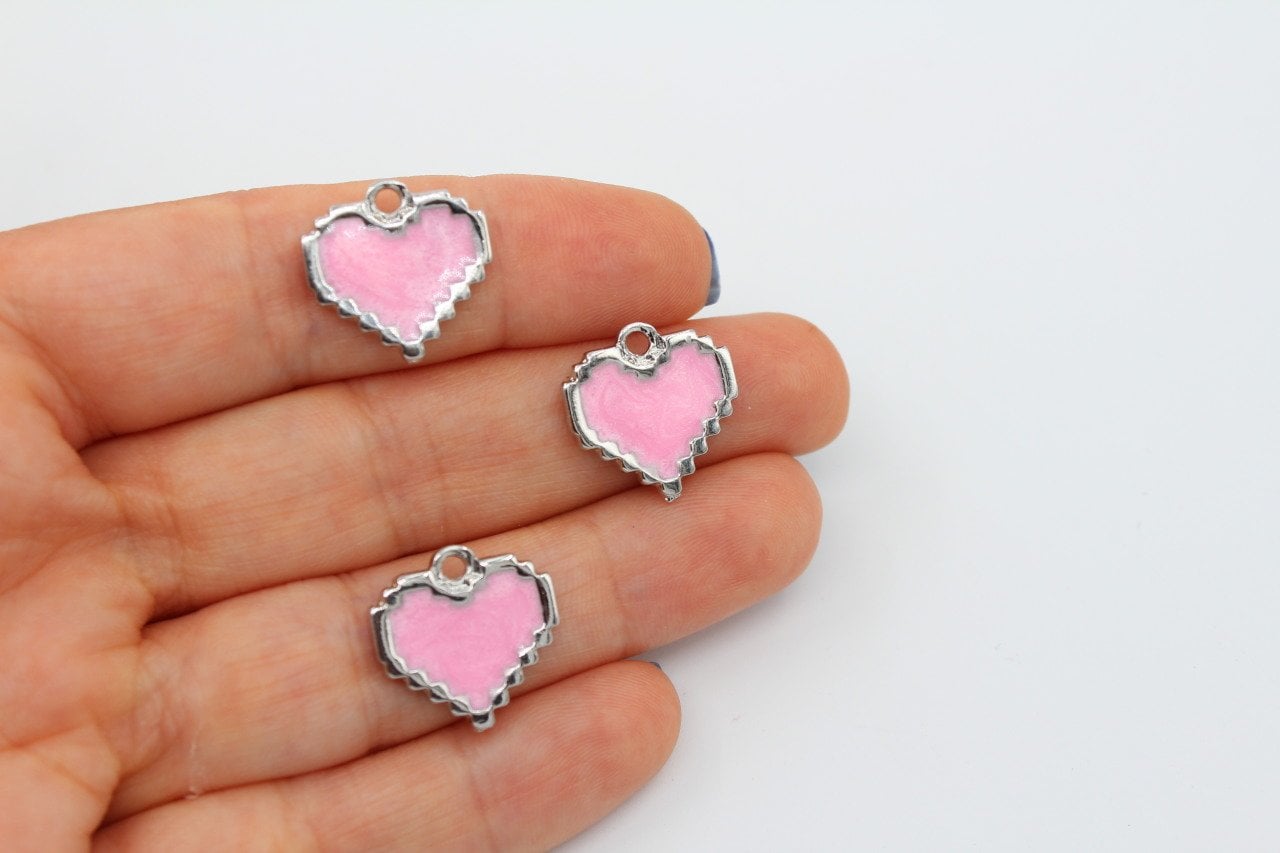Rodyum Kap. Piksel Kalp Pembe